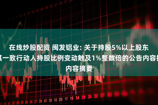 在线炒股配资 闽发铝业: 关于持股5%以上股东及其一致行动人持股比例变动触及1%整数倍的公告内容摘要